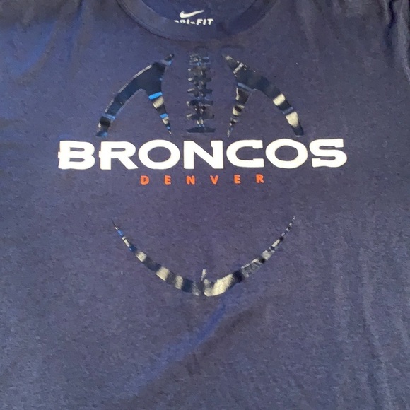 Denver Broncos Distressed Nike Dri Fit Shirt - Picture 1 of 7